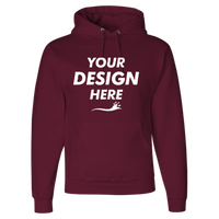 Jerzees Unisex Super Sweats NuBlend® Hooded Sweatshirt, Maroon, Front view, Mockup