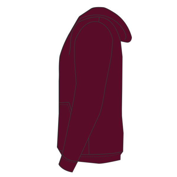 Jerzees Unisex Super Sweats NuBlend® Hooded Sweatshirt, Maroon, Left Leg (Long) view