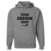 Jerzees Unisex Super Sweats NuBlend® Hooded Sweatshirt, Oxford, Front view, Mockup