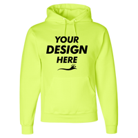 Jerzees Unisex Super Sweats NuBlend® Hooded Sweatshirt, Safety Green, Front view, Mockup