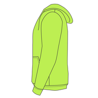 Jerzees Unisex Super Sweats NuBlend® Hooded Sweatshirt, Safety Green, Left Leg (Long) view