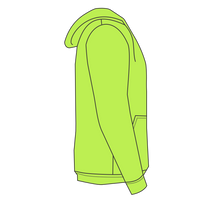 Jerzees Unisex Super Sweats NuBlend® Hooded Sweatshirt, Safety Green, Right Leg (Long) view