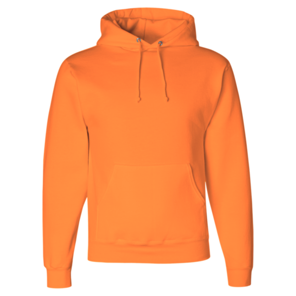 Jerzees Unisex Super Sweats NuBlend® Hooded Sweatshirt, Safety Orange, Front view