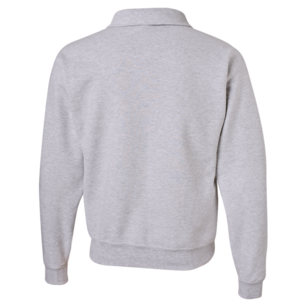 Jerzees Unisex Super Sweats NuBlend® Quarter-Zip Cadet Collar Sweatshirt, Ash, Back view