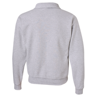 Jerzees Unisex Super Sweats NuBlend® Quarter-Zip Cadet Collar Sweatshirt, Ash, Back view
