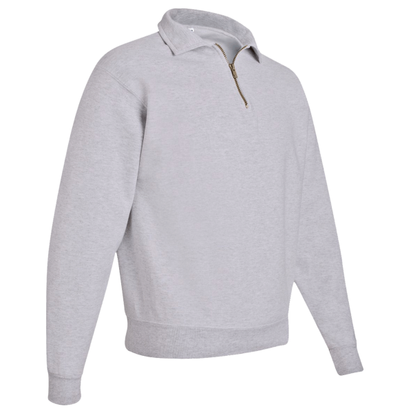 Jerzees Unisex Super Sweats NuBlend® Quarter-Zip Cadet Collar Sweatshirt, Ash, Right Sleeve view