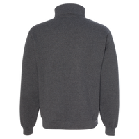 Jerzees Unisex Super Sweats NuBlend® Quarter-Zip Cadet Collar Sweatshirt, Black Heather, Back view