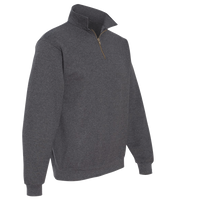Jerzees Unisex Super Sweats NuBlend® Quarter-Zip Cadet Collar Sweatshirt, Black Heather, Right Sleeve view