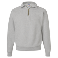 Jerzees Unisex Super Sweats NuBlend® Quarter-Zip Cadet Collar Sweatshirt, Oxford, Front view