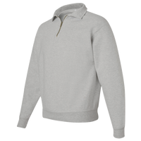 Jerzees Unisex Super Sweats NuBlend® Quarter-Zip Cadet Collar Sweatshirt, Oxford, Left Sleeve view