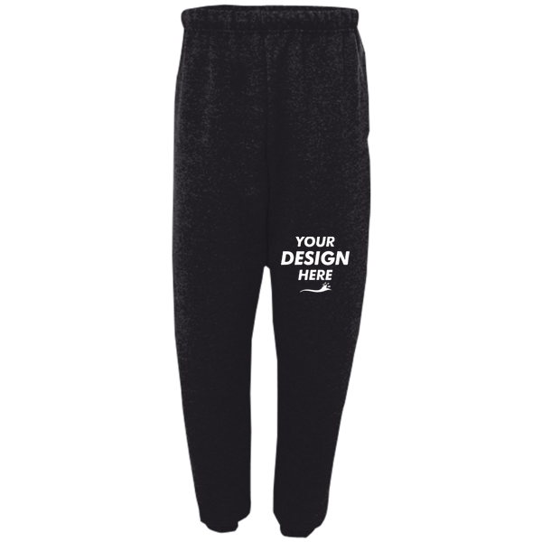 Jerzees Unisex Super Sweats NuBlend® Sweatpants with Pockets, Black, Front view, Mockup