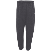 Jerzees Unisex Super Sweats NuBlend® Sweatpants with Pockets, Black Heather, Front view