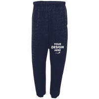 Jerzees Unisex Super Sweats NuBlend® Sweatpants with Pockets, J. Navy, Front view, Mockup