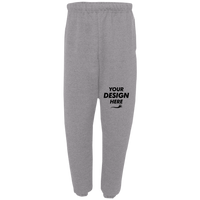 Jerzees Unisex Super Sweats NuBlend® Sweatpants with Pockets, Oxford, Front view, Mockup