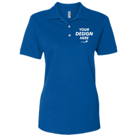 Jerzees Women's 100% Ring-Spun Cotton Piqué Polo, Royal, Front view, Mockup