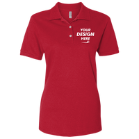 Jerzees Women's 100% Ring-Spun Cotton Piqué Polo, True Red, Front view, Mockup