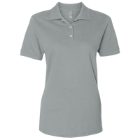 Jerzees Women's 100% Ring-Spun Cotton Piqué Polo, Athletic Heather, Front view