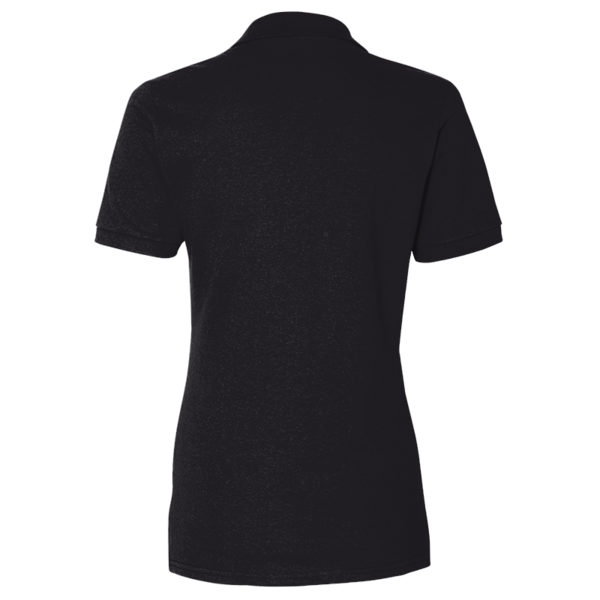 Jerzees Women's 100% Ring-Spun Cotton Piqué Polo, Black, Back view