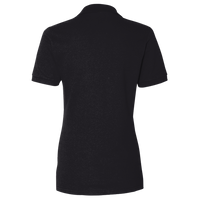 Jerzees Women's 100% Ring-Spun Cotton Piqué Polo, Black, Back view