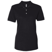 Jerzees Women's 100% Ring-Spun Cotton Piqué Polo, Black, Front view