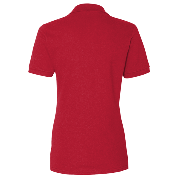 Jerzees Women's 100% Ring-Spun Cotton Piqué Polo, True Red, Back view