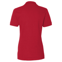Jerzees Women's 100% Ring-Spun Cotton Piqué Polo, True Red, Back view