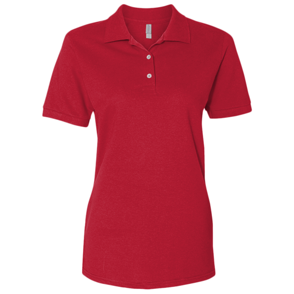 Jerzees Women's 100% Ring-Spun Cotton Piqué Polo, True Red, Front view