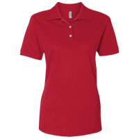 Jerzees Women's 100% Ring-Spun Cotton Piqué Polo, True Red, Front view