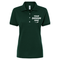 Jerzees Women's Dri-Power® Polo, Forest Green, Front view, Mockup