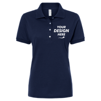 Jerzees Women's Dri-Power® Polo, J. Navy, Front view, Mockup