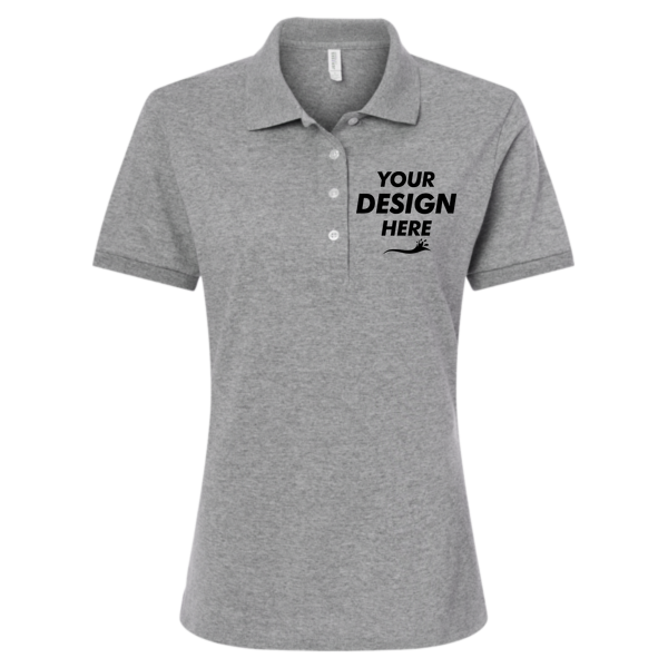 Jerzees Women's Dri-Power® Polo, Oxford, Front view, Mockup