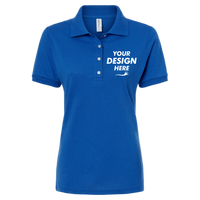 Jerzees Women's Dri-Power® Polo, Royal, Front view, Mockup