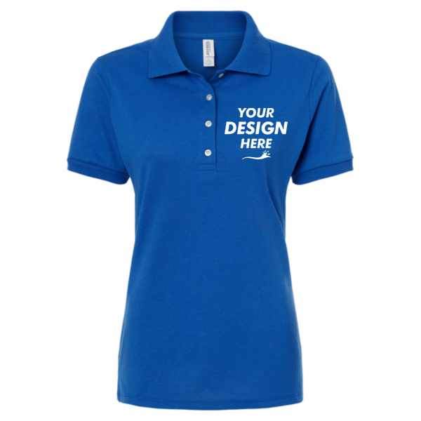 Jerzees Women's Dri-Power® Polo, Royal, Front view, Mockup