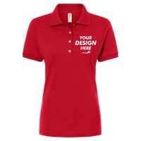 Jerzees Women's Dri-Power® Polo, True Red, Front view, Mockup