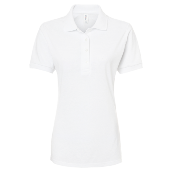 Jerzees Women's Dri-Power® Polo, White, Front view