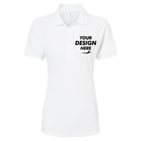 Jerzees Women's Dri-Power® Polo, White, Front view, Mockup