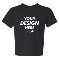 Jerzees Youth Dri-Power® 50/50 T-Shirt, Black, Front view, Mockup