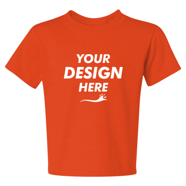 Jerzees Youth Dri-Power® 50/50 T-Shirt, Burnt Orange, Front view, Mockup