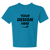 Jerzees Youth Dri-Power® 50/50 T-Shirt, California Blue, Front view, Mockup