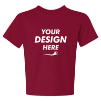 Jerzees Youth Dri-Power® 50/50 T-Shirt, Cardinal, Front view, Mockup