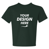 Jerzees Youth Dri-Power® 50/50 T-Shirt, Forest Green, Front view, Mockup