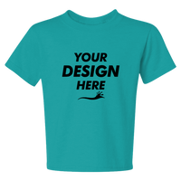 Jerzees Youth Dri-Power® 50/50 T-Shirt, Jade, Front view, Mockup