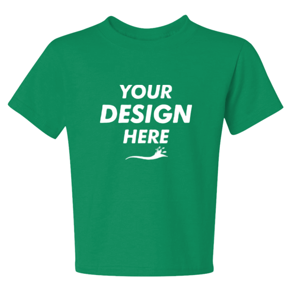 Jerzees Youth Dri-Power® 50/50 T-Shirt, Kelly, Front view, Mockup