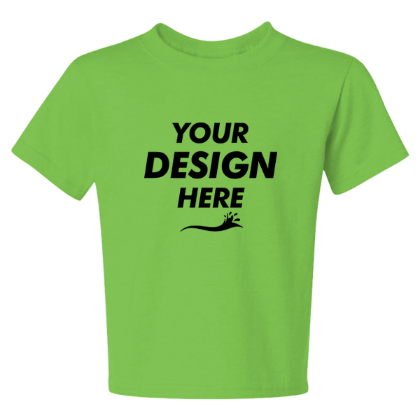Jerzees Youth Dri-Power® 50/50 T-Shirt, Kiwi, Front view, Mockup