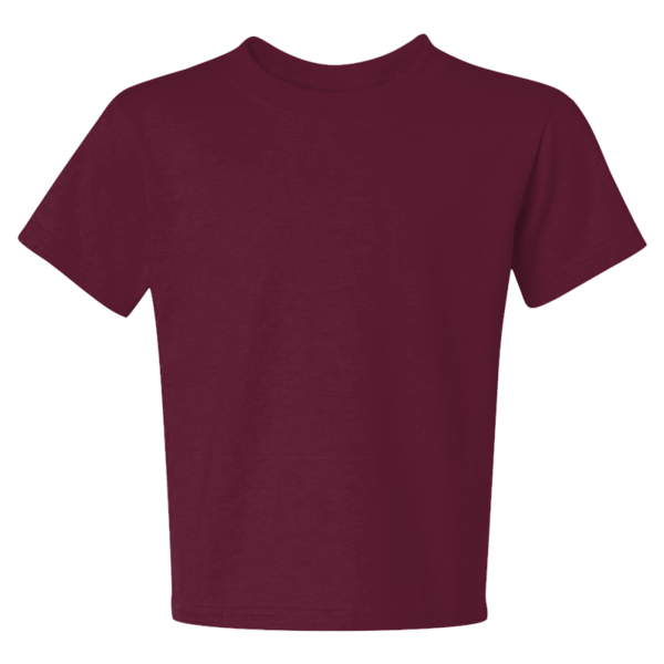 Jerzees Youth Dri-Power® 50/50 T-Shirt, Maroon, Front view