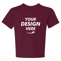 Jerzees Youth Dri-Power® 50/50 T-Shirt, Maroon, Front view, Mockup