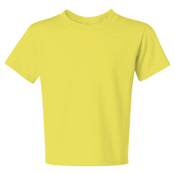 Jerzees Youth Dri-Power® 50/50 T-Shirt, Neon Yellow, Front view