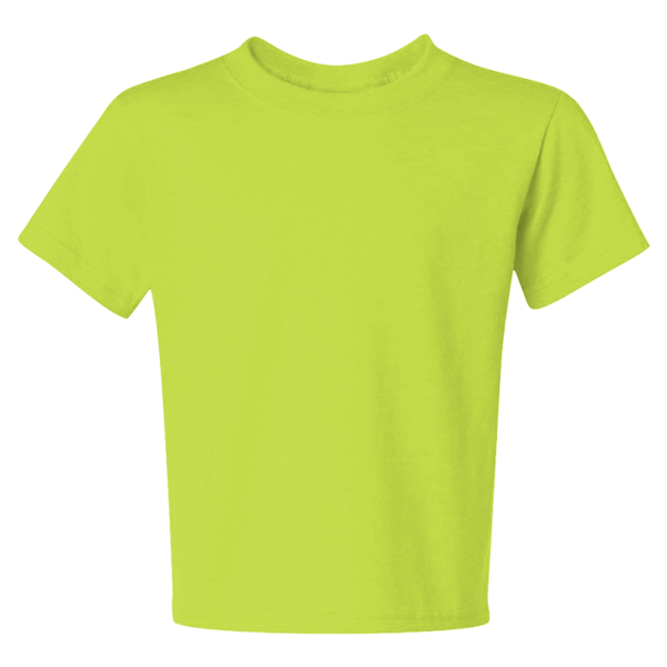 Jerzees Youth Dri-Power® 50/50 T-Shirt, Safety Green, Front view