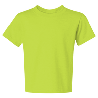 Jerzees Youth Dri-Power® 50/50 T-Shirt, Safety Green, Front view