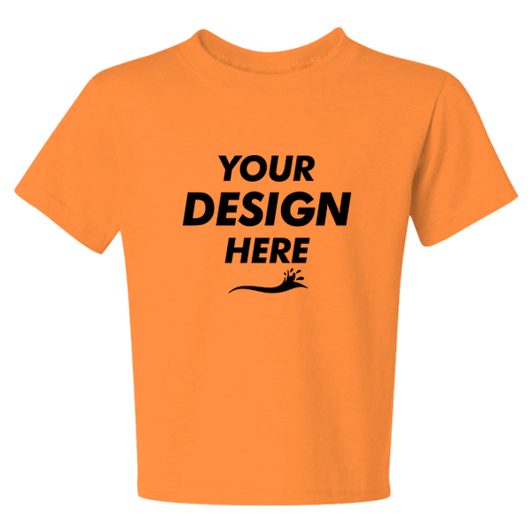 Jerzees Youth Dri-Power® 50/50 T-Shirt, Tennessee Orange, Front view, Mockup